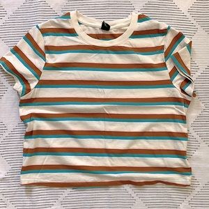 Cropped striped tee vintage look 90’s
